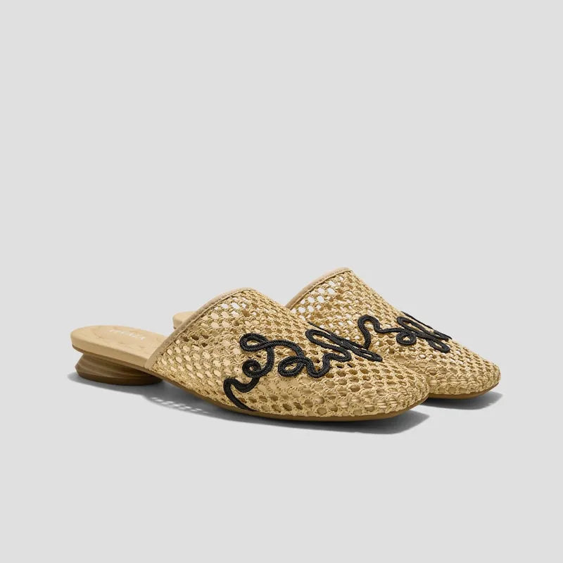 Square-Toe Mesh Sandals (Maura)
