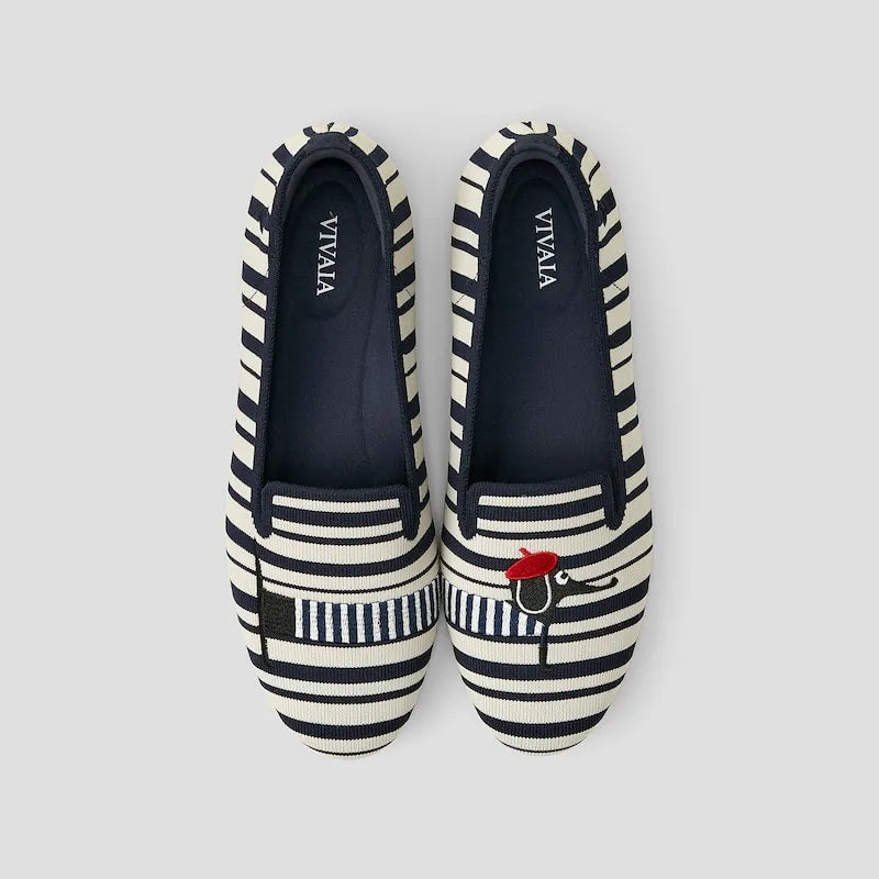 Round-Toe Embroidered Loafers (Audrey)